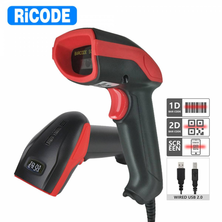 Ricode TiCODE AK17 Wired 1D 2D QR-Code Gun Scanner